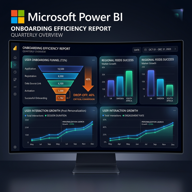 Microsoft Power BI Onboarding Drop-off Analysis